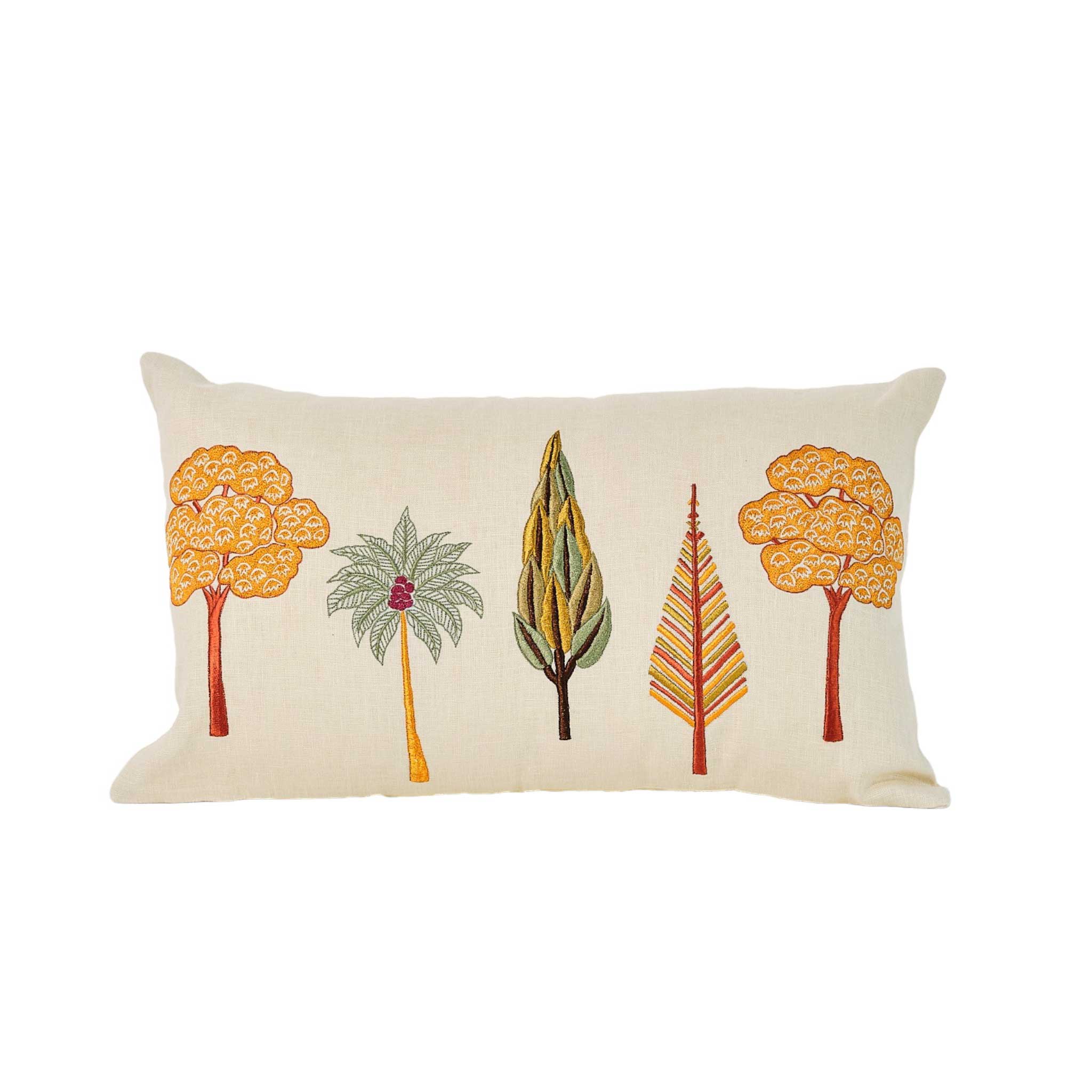 Autumn Garden Embroidered Cushion 50x30cm