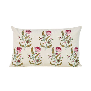 floral embroidered cushion cover 50x30cm